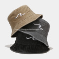 Wholesale Low MOQ Custom Men Women Fashion High Quality Plain Adult 100% Vintage Cotton Washed Folding Embroidery Bucket Hat Cap